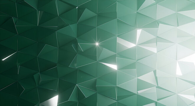 A 3D design featuring a minimal and clean parametric geometric pattern with triangular shapes and shiny surfaces.