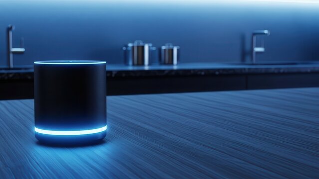 Smart Speaker Kitchen Counter Blue Light