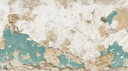Handdoek met foto Verweerde muur Weathered exterior surface displays chipped paint and textured deterioration revealing underlying material  © M