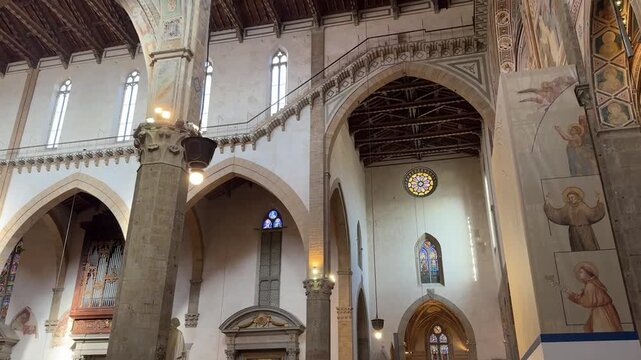 Interior of the Basilica of Santa Croce in Florence Italy