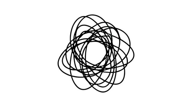 Tangled knot seamless loop animation on white background