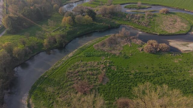 Lambro River Aerial View Lombardy Italy Nature Landscape