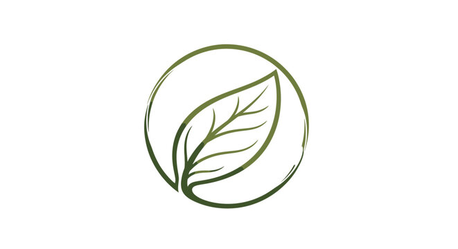 Green leaf logo in circle.
