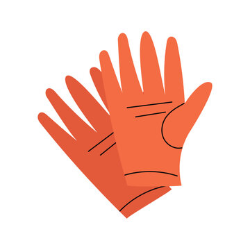 Garden gloves for hand protection. Equipment for gardening, planting and yard work. Flat vector illustration isolated on white background.