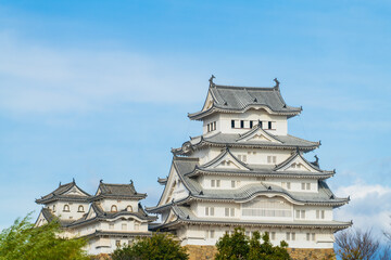 Himeji castle on suny day in Himeji. Japan