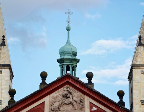 Heritageinspired classical building features. Distinctive triangular gable with sculpted ornaments