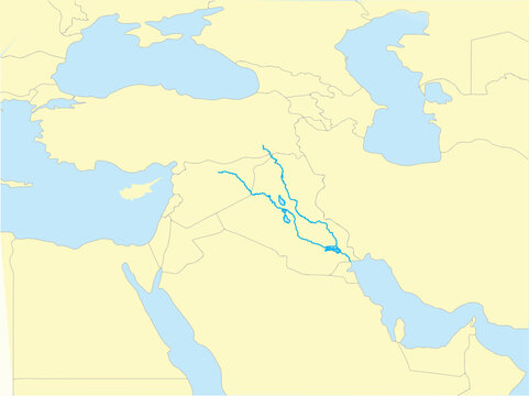 River Tigris and Euphrates in the Present Day Ancient Mesopotamia Region