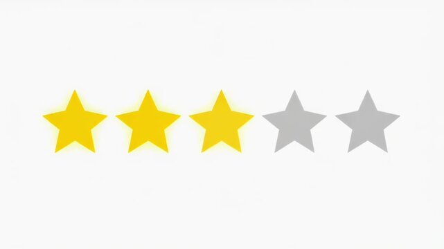 Four star rating graphic with four gold stars and one gray star on light background.