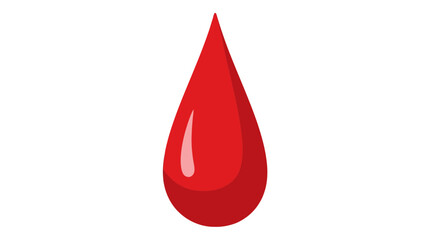 Obraz premium Simple illustration of a bright red blood droplet floating in a white space