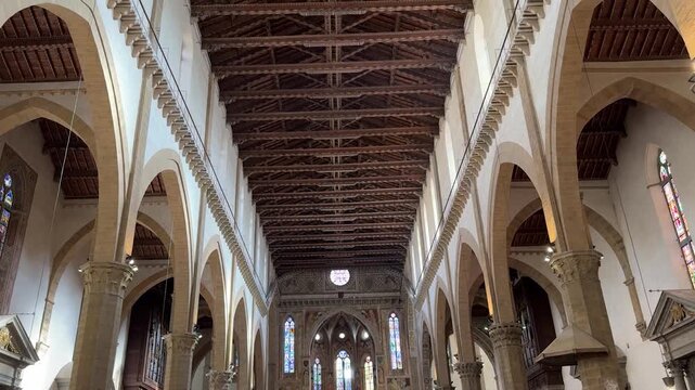 Interior of the Basilica of Santa Croce in Florence Italy