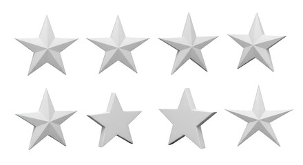 Obraz premium white stars in rows isolated on a white background rating reviews and awards for concept or design