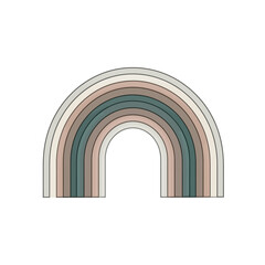 Fototapeta premium Minimalist Boho Rainbow Arch Design in Muted Earth Tones.