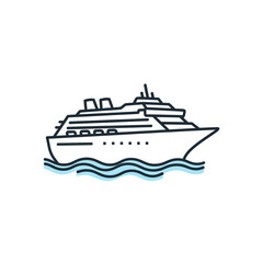 Fototapeta premium Cruise Ship Sailing on Water.
