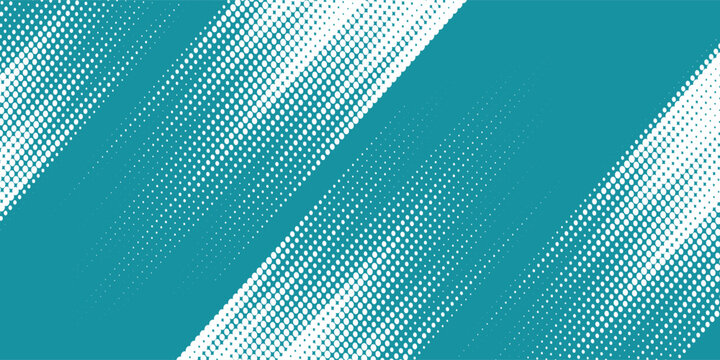 Halftone dots white and teal color pattern gradient grunge texture background. Dot pop art comic sport style vector illustration. modern background