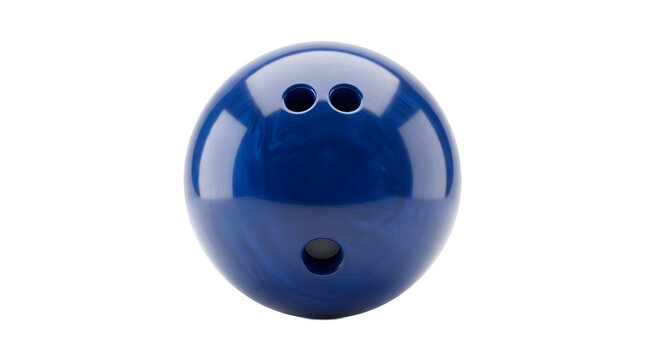 A Shiny Blue Swirled Professional Bowling Ball isolated on transparent background