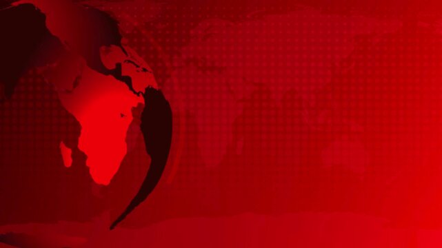 Dramatic red world map background, glowing continent silhouette, dark gradient texture