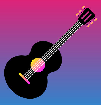 Minimalist Guitar Illustration in Clean Modern Style