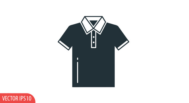 Dark polo shirt with white collar and cuffs