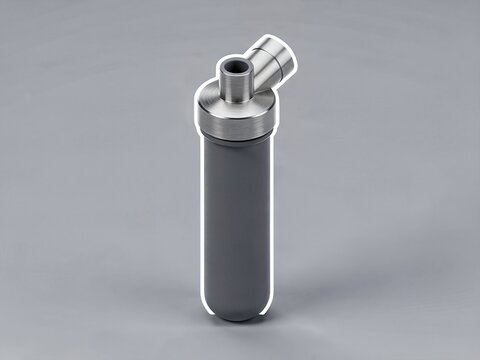 Water filter straw isometric studio render