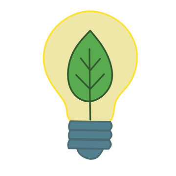 light bulb lamp with leaf 