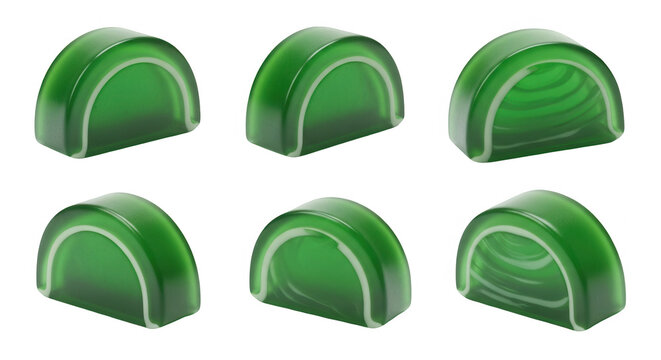 semi circular green candies arranged on a white backdrop textures food related product visuals