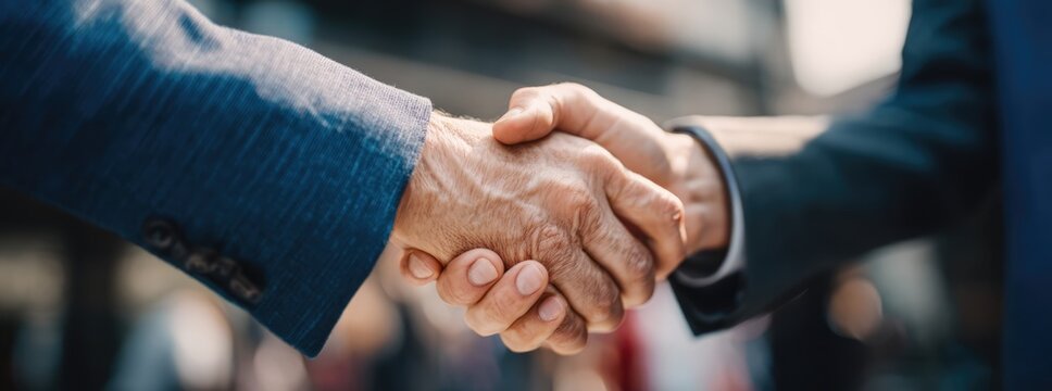 Business Handshake - A Symbol of Agreement and Collaboration in Commerce.