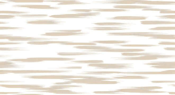 Abstract horizontal brush strokes pattern on white canvas with natural beige tone