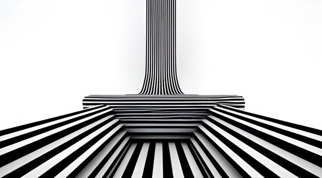 Abstract column transforming in black and white