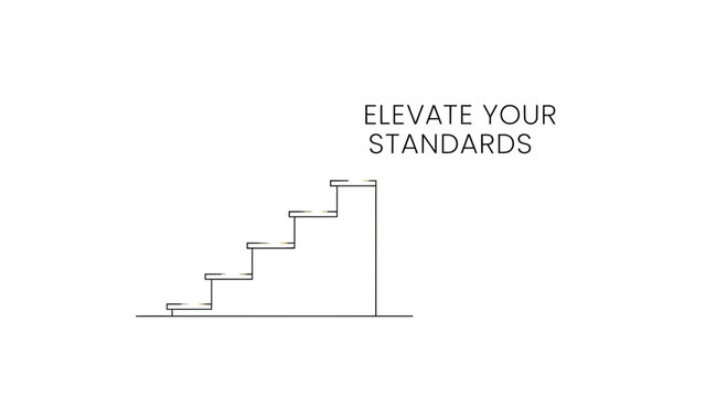 Elevate Your Standards: Staircase symbolizing growth, ambition, and success in business