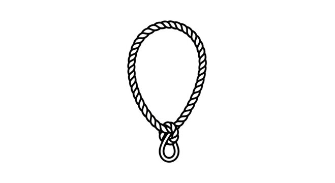 Close-up of a sturdy knot tied in a thick, twisted rope, forming a secure loop.
