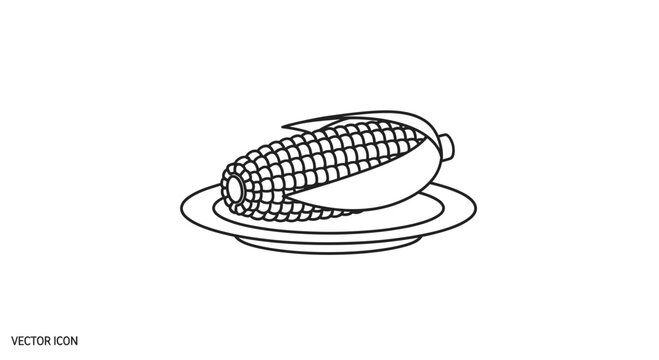 Corn on the Cob Icon Vector Illustration