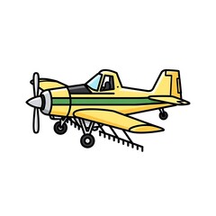 Fototapeta premium Yellow Cartoon Airplane Vehicle.