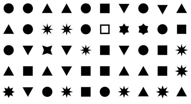 Conjunto, colecci&oacute;n de formas geom&eacute;tricas.
 Conjunto de moda con formas de diferentes estilos.
 Bauhaus, futurista, memphis.
 conjunto de formas bauhaus negras, formas abstractas geom&eacute;tricas.
 estilo