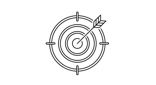 Target with Arrow Hitting Bullseye - Success, Goal Achievement, Precision, Business Strategy