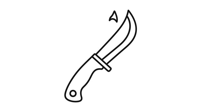 Sharp Hunting Knife with Blood Drop - Danger, Crime, Violence Icon