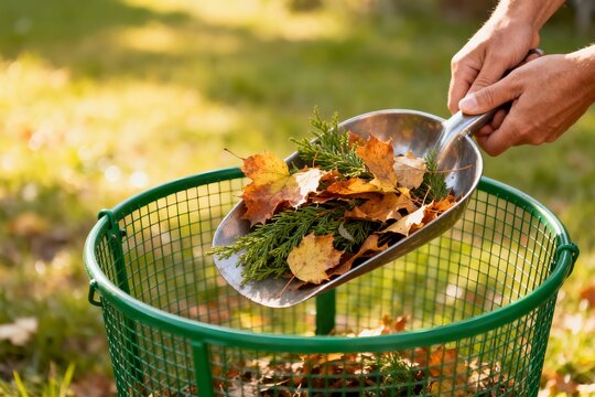 Gardening with leaves and twigs