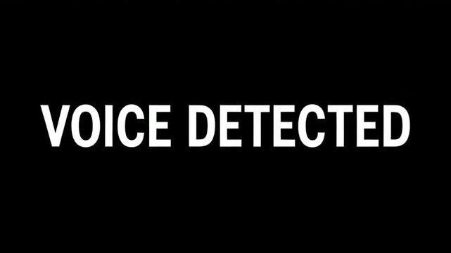 Voice Detected Sign in White Letters on Solid Black Background.