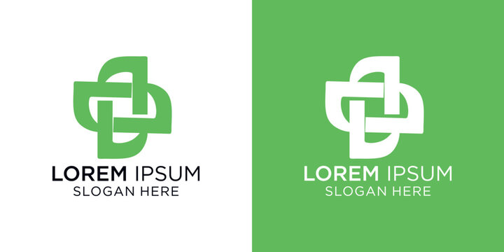 Elegant logo design featuring intertwined shapes with lorem ipsum text, suitable for business branding and marketing materials