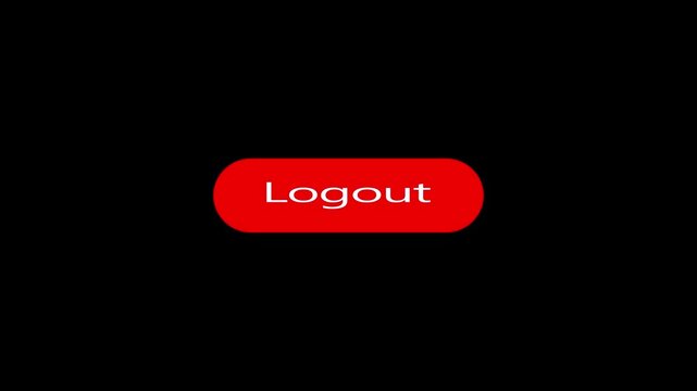 Mouse cursor clicks logout button motion graphic