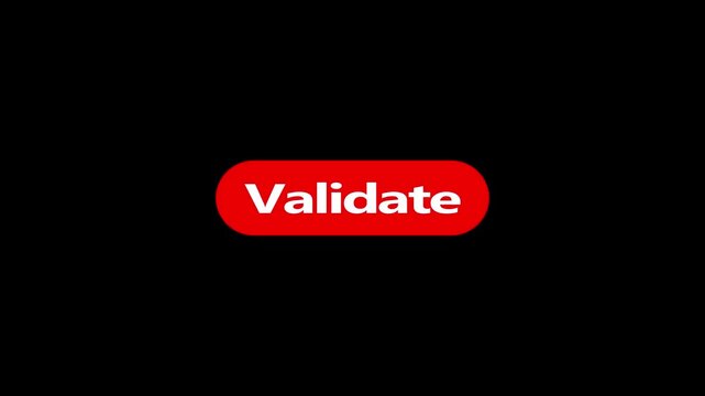 Validate button click animation footage