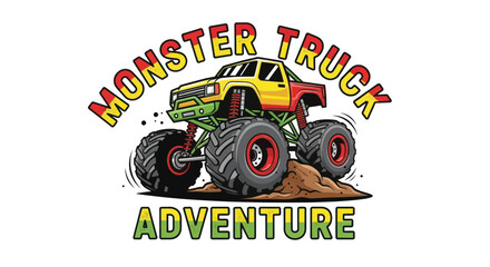 Monster Truck Adventure - Rugged Off-Road Vehicle with Oversized Tires © tempe