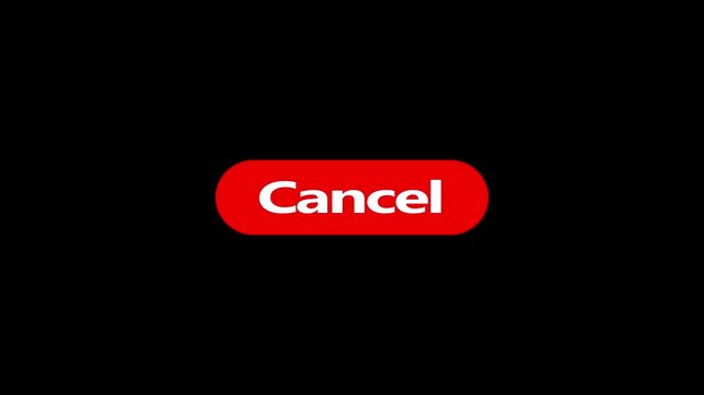 Cancel button with cursor animation motion