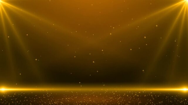 golden spotlight on stage for celebration party