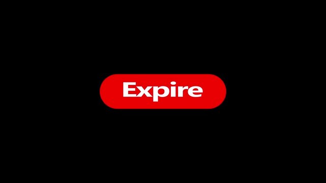Red button with text expire