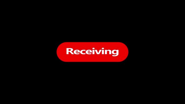 Red receiving button animation on black