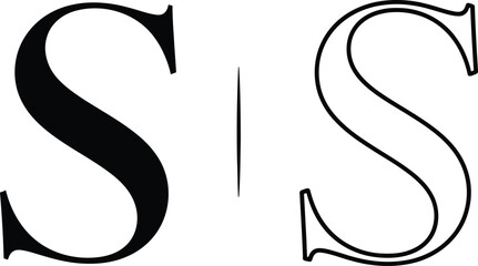 Obraz premium Letter S Solid and Outline Typography Design Vector