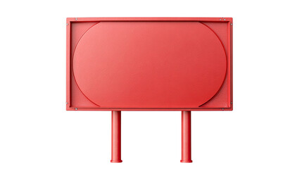 Fototapeta premium Billboard in Red: A bold red billboard stands as a blank canvas, offering space for messages in a world. Ideal for advertisements, announcements, or creative expressions.