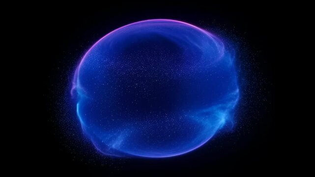 Glowing blue sphere neon orb planet energy field particle cloud glowing purple digital sphere electric tendrils futuristic energy orb glowing neon orb blue inner light purple rim cosmic particle glow