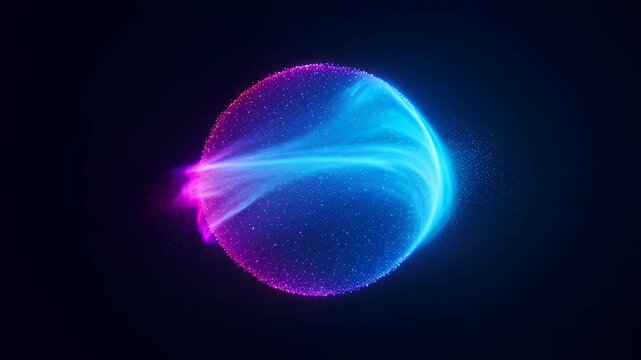 Glowing particle sphere neon particle sphere blue and pink orb energy orb abstract particle globe luminous sphere digital particle cloud light trail futuristic energy glowing aura glowing particle