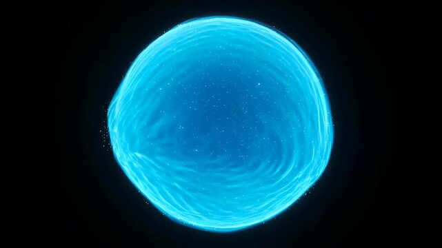 Glowing blue orb energy sphere luminous planet nebula cosmic bubble glowing magenta sphere soft halo tiny sparkles sci fi energy orb floating black background vibrant neon light surreal atmosphere